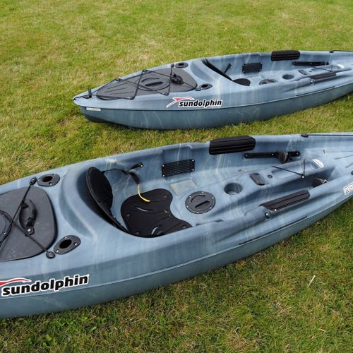Exterior:  a closer view of the 2 kayaks that are provided for guests to use.