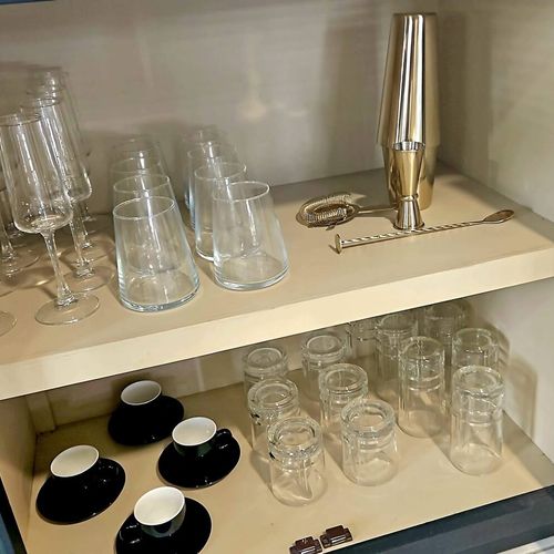 Find all your drinkware needs met with a wide selection of glasses and a cocktail shaker set, making it easy to enjoy a refreshing drink during your Malolos stay.