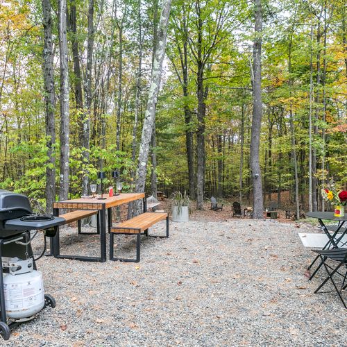 Outdoor dining area.