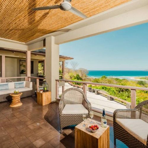 Private patio with outdoor sitting area