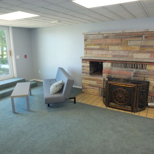 Living room:  another angle showing the sofa that looks out over lake huron.