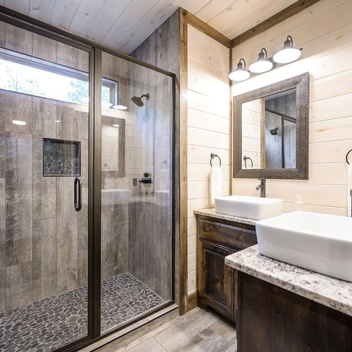 Attached full bath with walk-in shower.