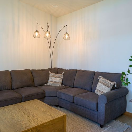 A comfy large sectional sleeper sofa —great for relaxing together or stretching out after a long day.
