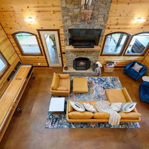 Views of the living room from the loft!