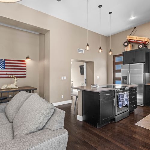 Spacious island makes cooking effortless.