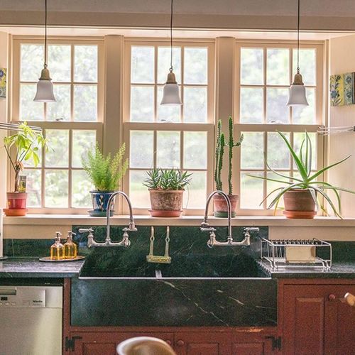 Kitchen view of back yard