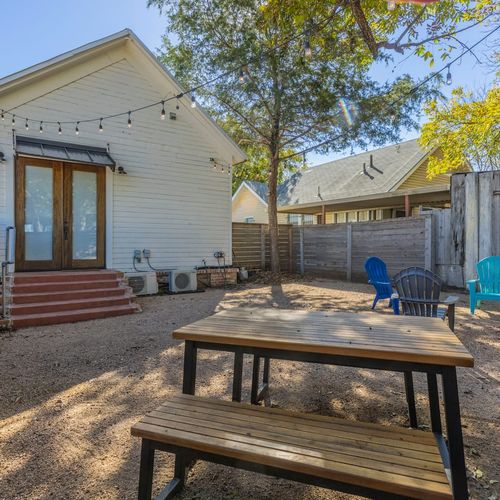 Private Back Yard, Fenced, Outdoor String Lights