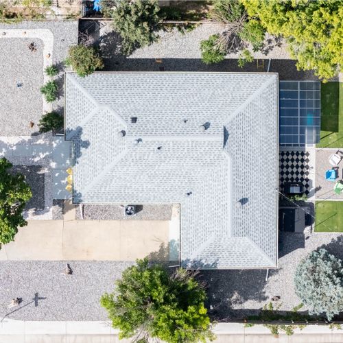 Bird’s-eye look at the property from above.