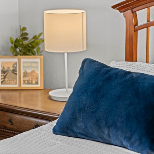 Functional nightstand with warm lighting