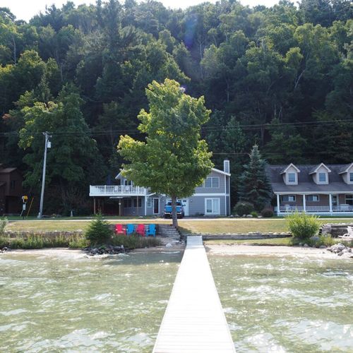 Exterior:  looking back at the house from the end of the dock.