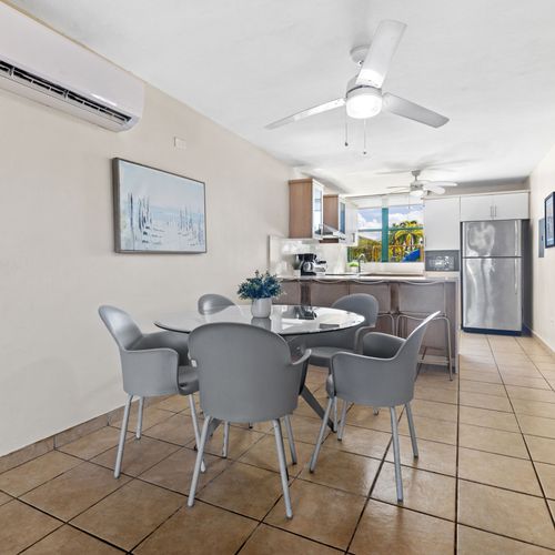 Modern open-plan kitchen and dining area for a seamless experience.