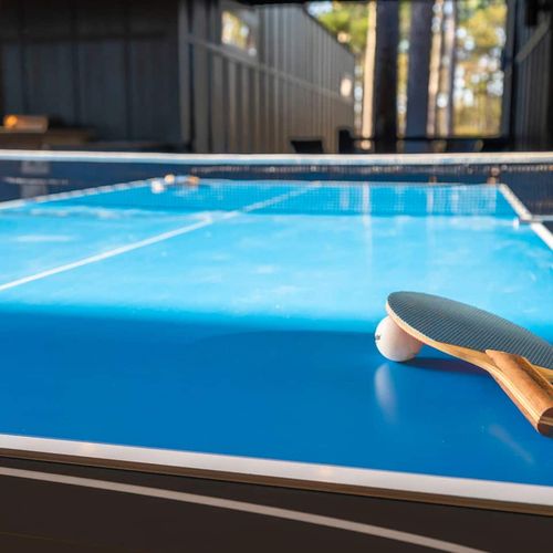 Ping pong table on the deck.