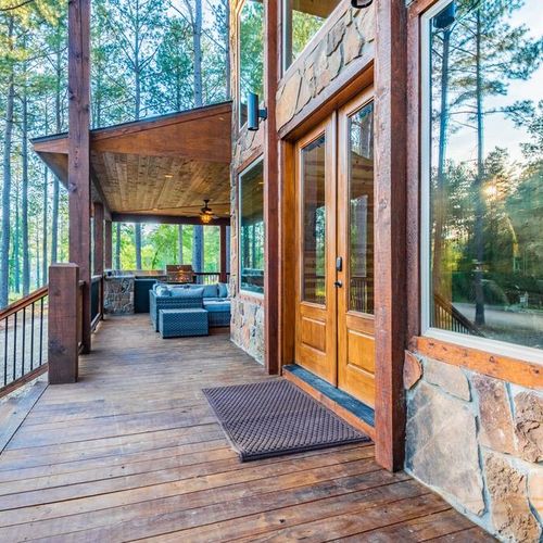 Step outside and enjoy the views of the towering pines that surround Way More!