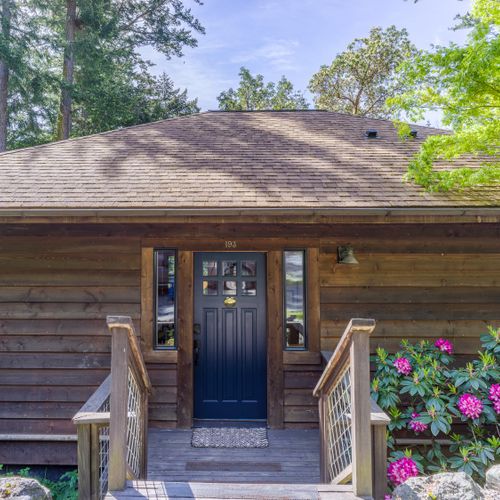 A vibrant blue door that greets you with character and charm.