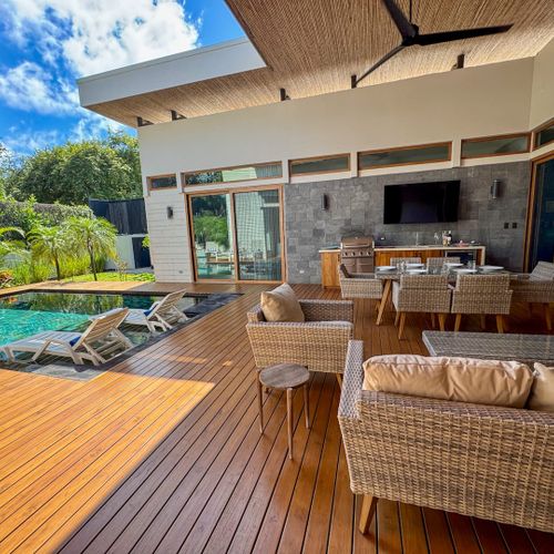 Great outdoor living and entertainment with large screen TV