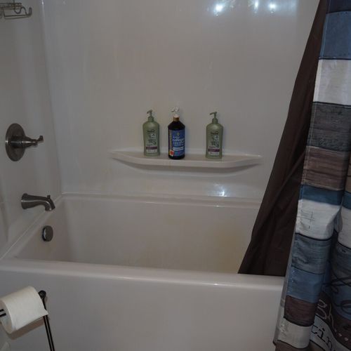 Bathroom:  full bathroom with a combination tub and shower.