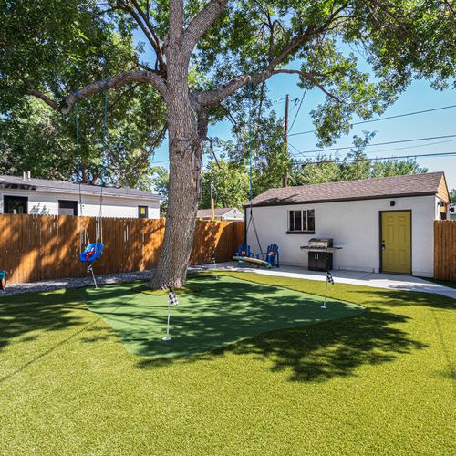 Perfect your swing on our 4-hole putting green! Enjoy hours of fun and friendly competition in your own backyard wonderland.