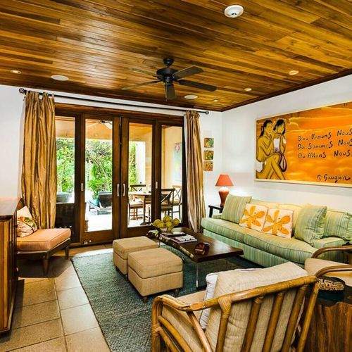 Come and relax in this cozy living area. You have direct access to the outside porch.