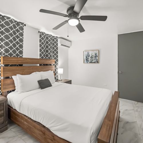 Comfortable bed for a restful night's sleep.