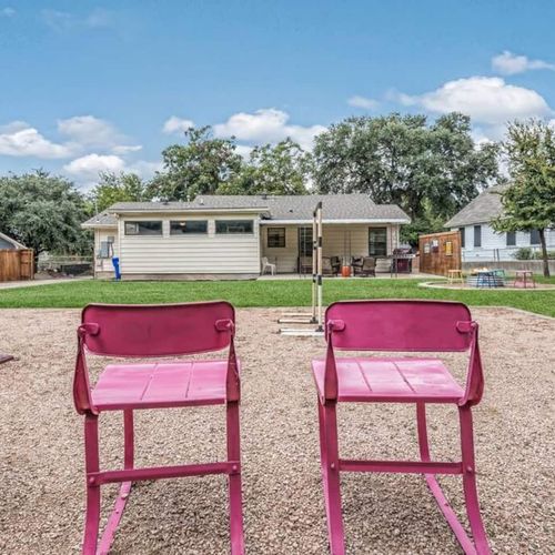 Fun backyard with plenty of space for family gatherings.
