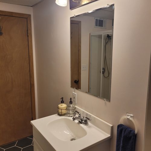 Bathroom #3:  the bathroom mirror and sink