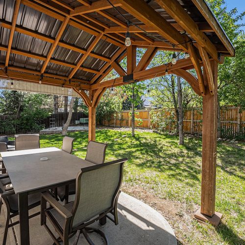 The expansive lawn create the ultimate backyard hangout.