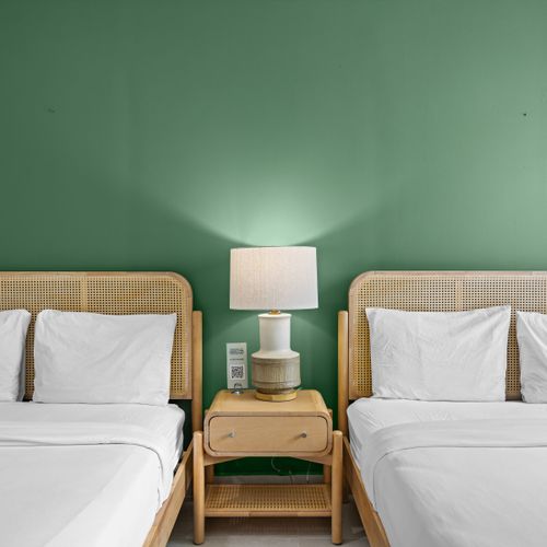 Sleep in comfort with individual reading lamps and charging space.