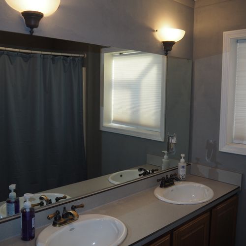 Bathroom #1 (main floor):  full en suite bathroom for bedroom #1.