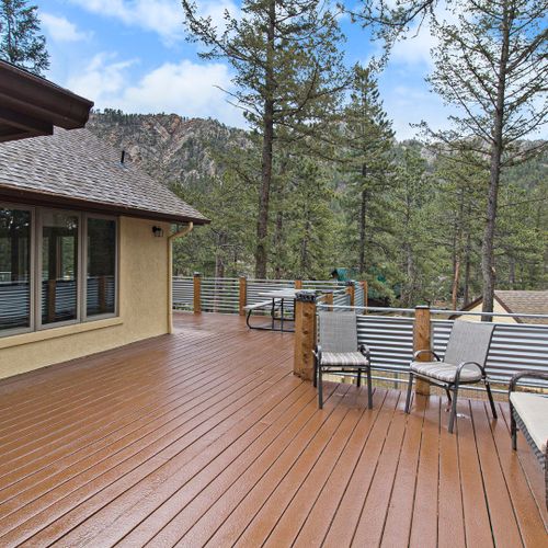 Private deck surrounded by forest—perfect for morning coffee or sunset wine.