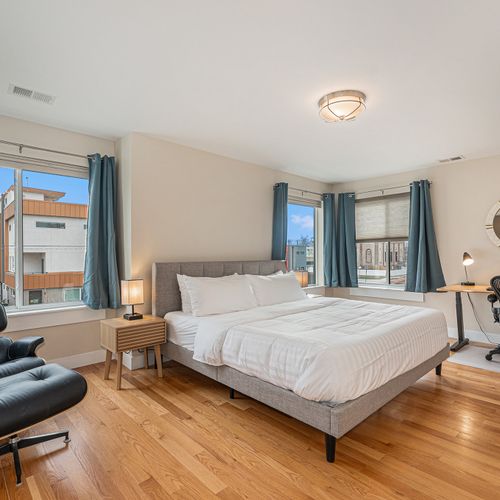 Experience luxury living in our second master suite, complete with office space, a full closet, and a private ensuite bathroom.