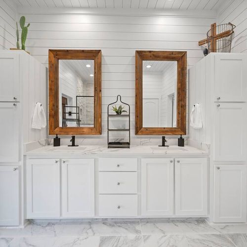 Double vanity in the private King bathroom.