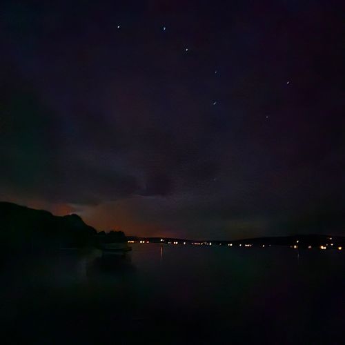 Exterior:  crystal lake at night