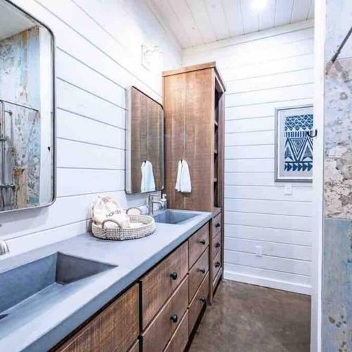 Full private bath with walk-in shower.