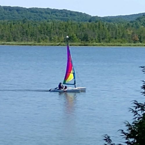 Area photos:  sailing on little platte lake. (note that we do not provide sailing equipment. )