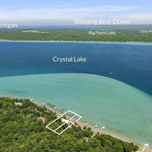 OVERVIEW:   Another aerial photo highlighting the property and the beauty of Crystal Lake and the surrounding area