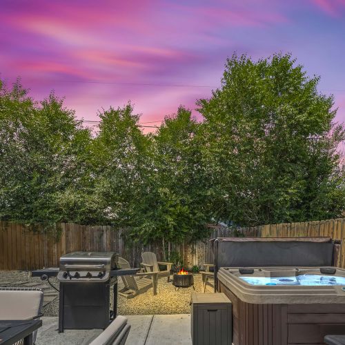 Sunset views feel better from the warmth of your hot tub.