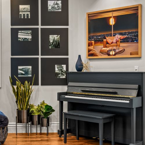 Whether you're a player or just love the vibe, the piano is a beautiful centerpiece.