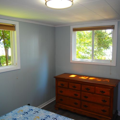 Bedroom #1 (main floor):  includes a queen-size bed and a nice lakeview.