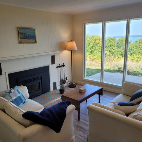 Overview:  the home has a very comfy living room with a great view of crystal lake.