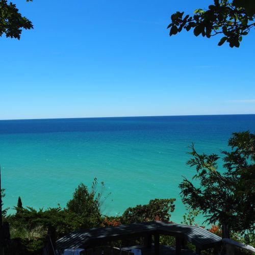 Exterior:  another view of lake michigan from the deck.