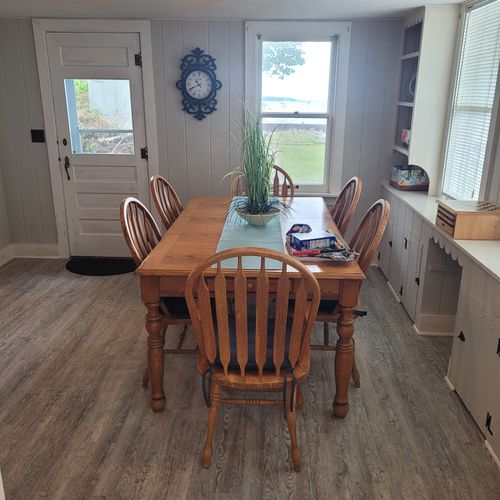 Beach house - dining area:  dining area for 6 right on the beach!