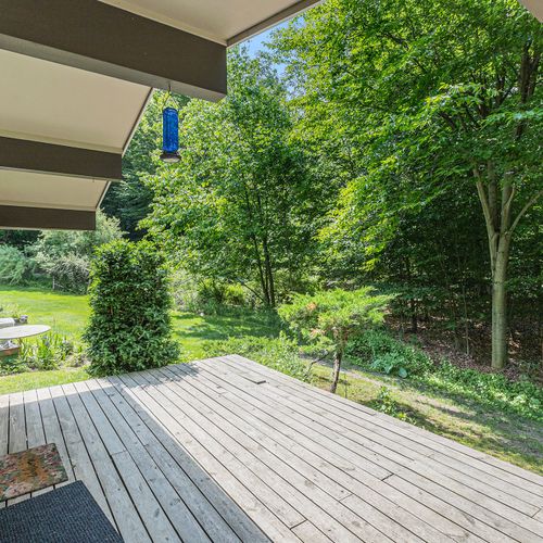 EXTERIOR:  Another view of the backyard deck.