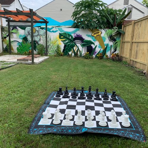 outdoor view of our chess set!