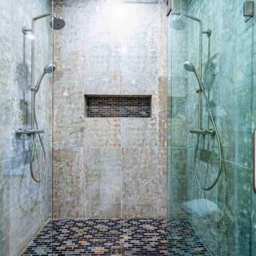 Closer look at the shower.