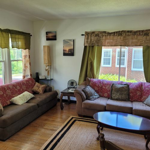 Overall:  the cute and charming living room.