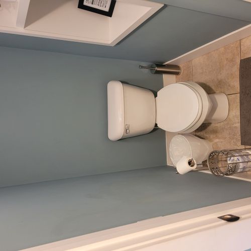 Bathroom #2 (larger house, main floor):  this is the private en suite full bathroom for bedroom #1.