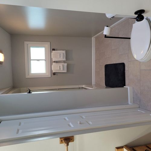Bathroom:  the home has a full bathroom with a combination tub and shower.