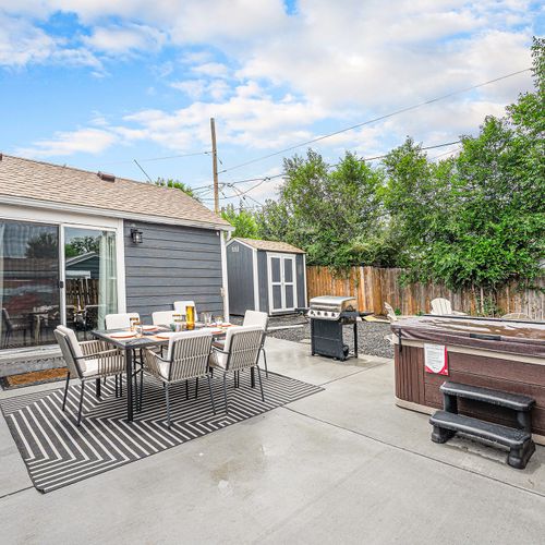 Make the patio your summer sanctuary—tub included.