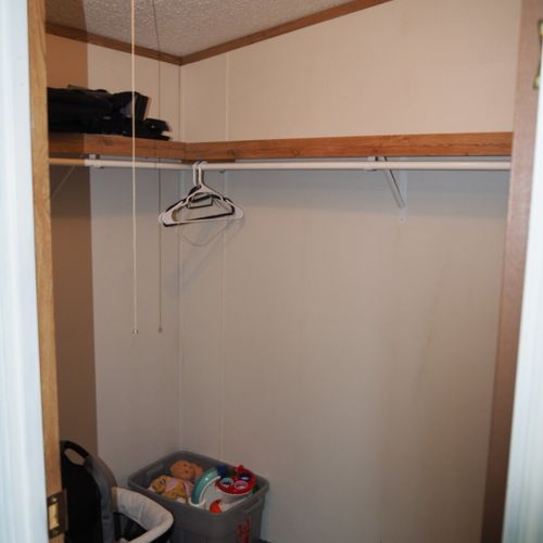 Bedroom #2:  the large bedroom closet.