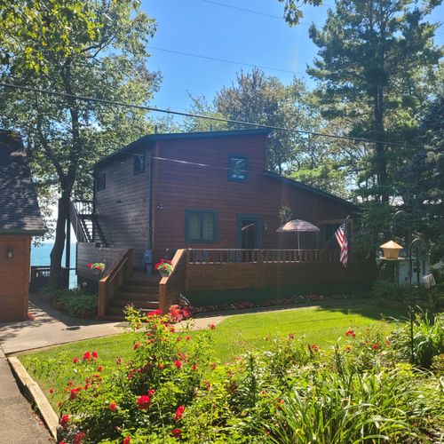 Exterior:  the front of the house. The apartment is the top floor of the house.